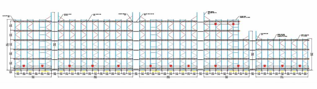 A technical drawing of a multi-directional shuttle system.
